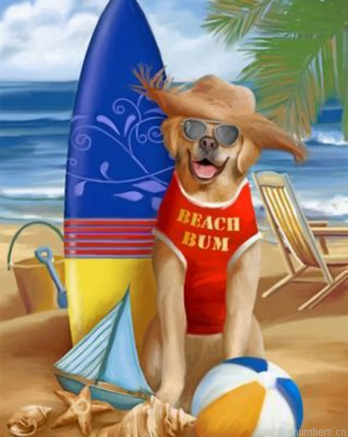Dog Enjoying His Summer Painting By Numberss.png