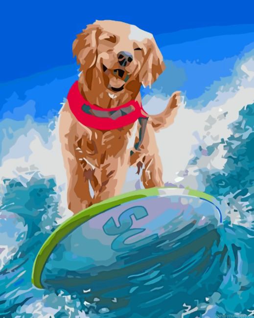 Dog Surfing Painting By Numberss.png