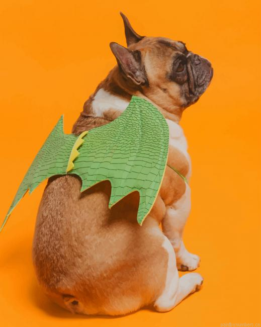 Dog With Dragon Wings Animals Painting By Numberss.png