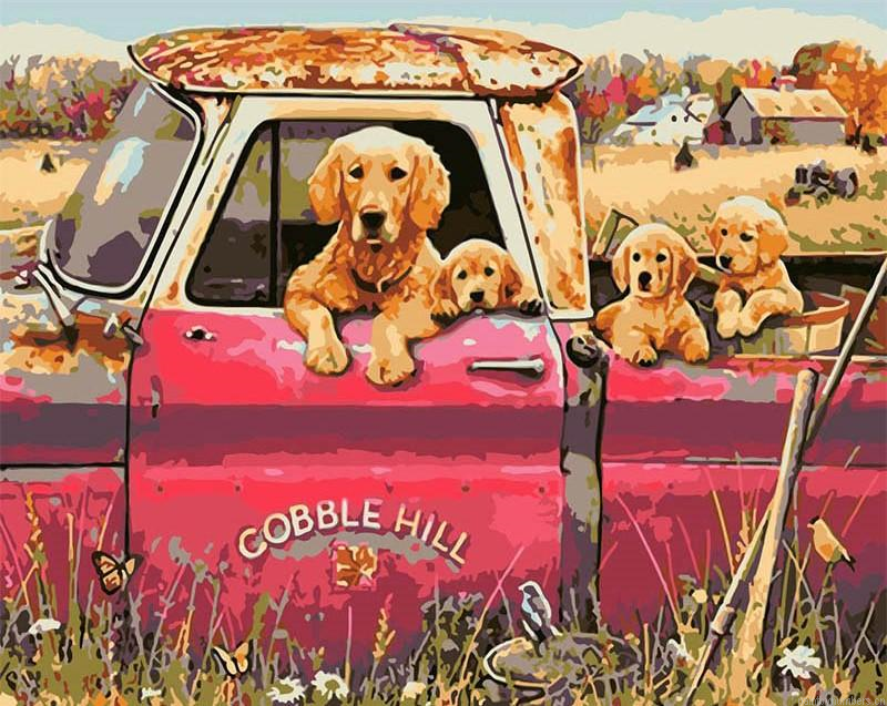 Dogs In Trucks Painting By Numberss.png