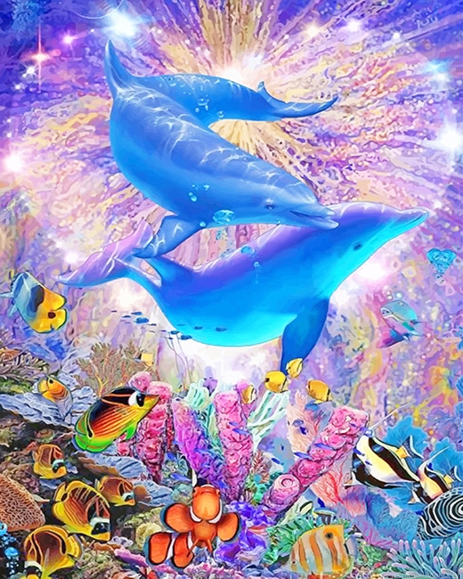 Dolphins Heart Fantasy Painting By Numbers.png