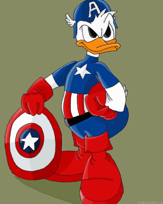 Donald Duck Captain America Painting By Numbers.png