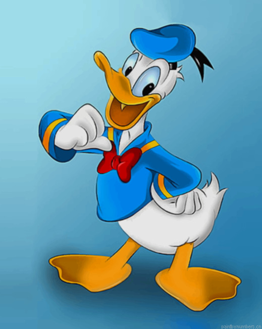 Donald The Duck Cartoon Painting By Numberss.png