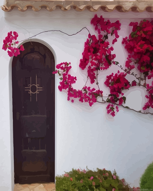 Door Pink Blossoms Painting By Numberss.png