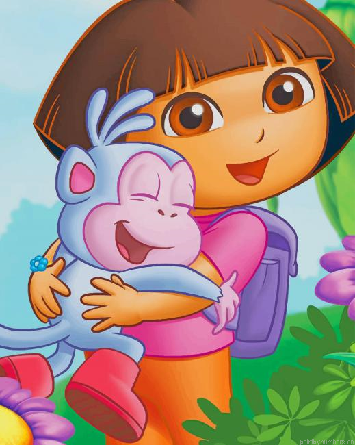 Dora Cartoon Painting By Numbers.png