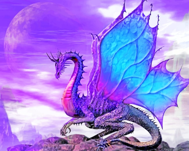 Dragon The Dream Of Violet Princess Animations Painting By Numberss.png