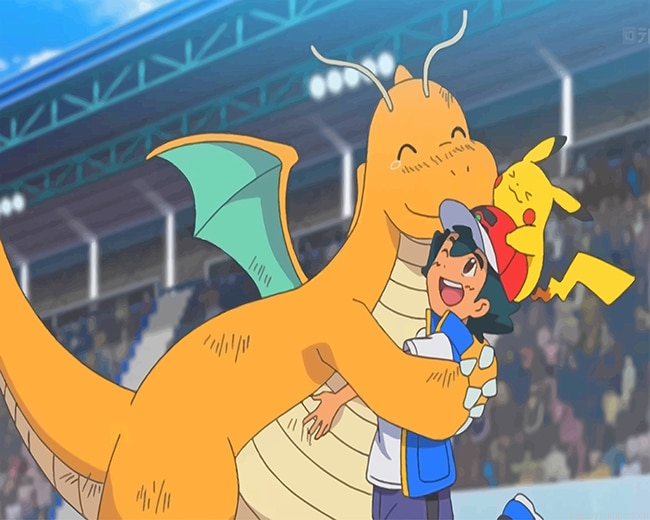 Dragonite And Ash Pokemon Animations Painting By Numbers.png