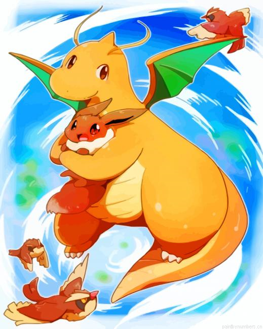 Dragonite Pokemon Painting By Numberss.png