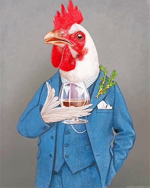 Dressed Up Chicken Birds Painting By Numberss.png