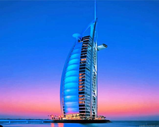 Dubai Uae Burj Al Arab Buildings Painting By Numberss.png
