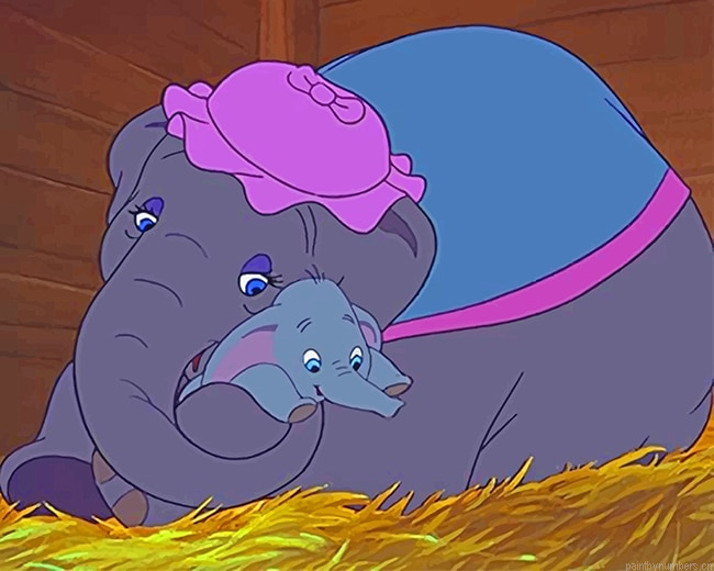 Dumbo And His Mommy Animations Painting By Numberss.png