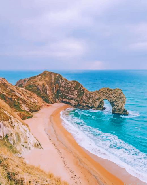 Durdle Door Beach Seascapes Painting By Numberss.png