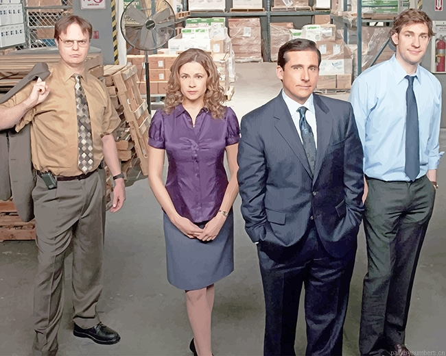 Dwight Michael Pam The Office Actors Painting By Numberss.png