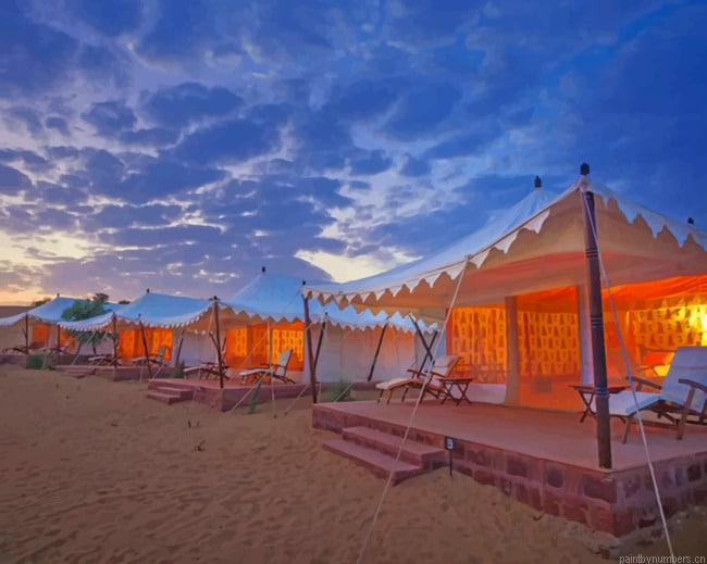 Early Morning In Saharan Camp Deserts Painting By Numberss.png