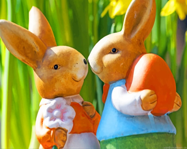 Easter Bunny Rabbits Painting By Numberss.png