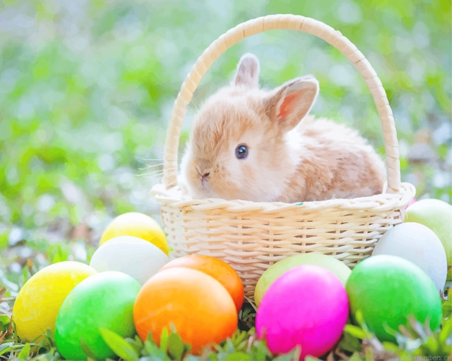 Easter Eggs And Bunny Animals Painting By Numberss.png