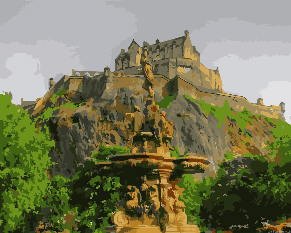 Edinburgh Castle Mountain Painting By Numberss.png