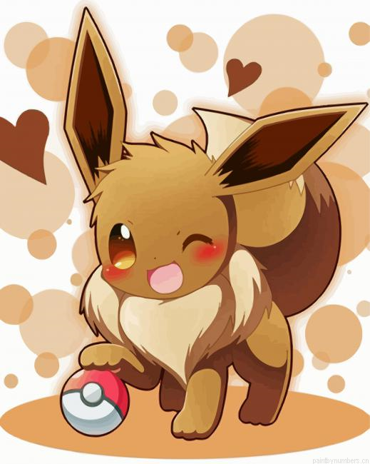 Eevee Pokemon Painting By Numberss.png