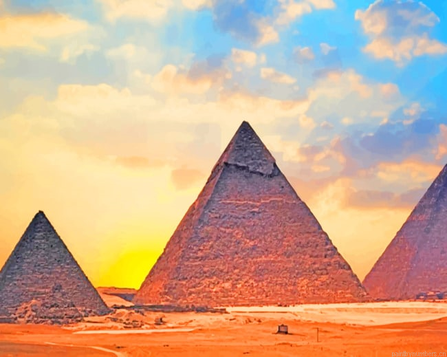 Egypt Giza Pyramids Desert Painting By Numberss.png