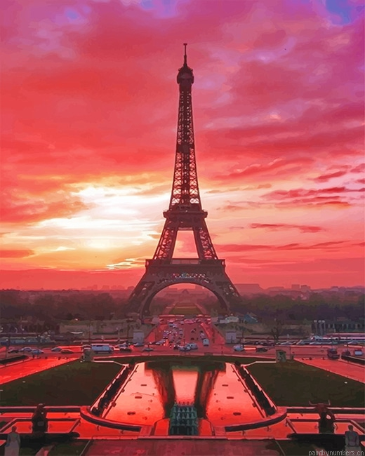 Eiffel Tower Sunset Painting By Numbers.png