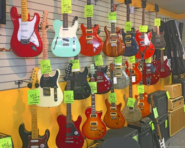 Electric Guitars Instruments Painting By Numberss.png
