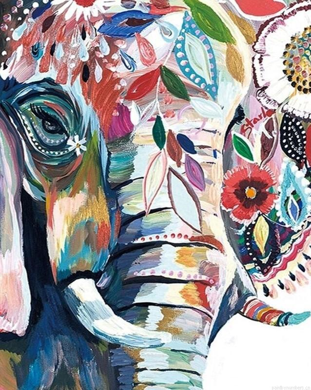 Elephant Art Painting By Numbers.png