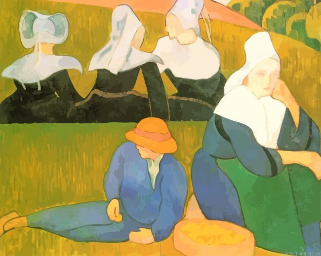 Emile Bernard Breton Peasants In A Meadow Painting By Numberss.png