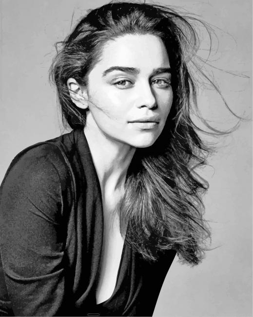 Emilia Clarke Black And White Actors Painting By Numberss.png