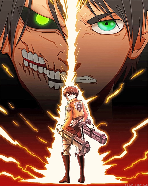 Eren Anime Attack On Titan Animations Painting By Numbers.png