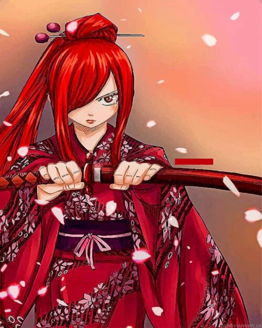 Erza Scarlet Fairy Tail Painting By Numberss.png