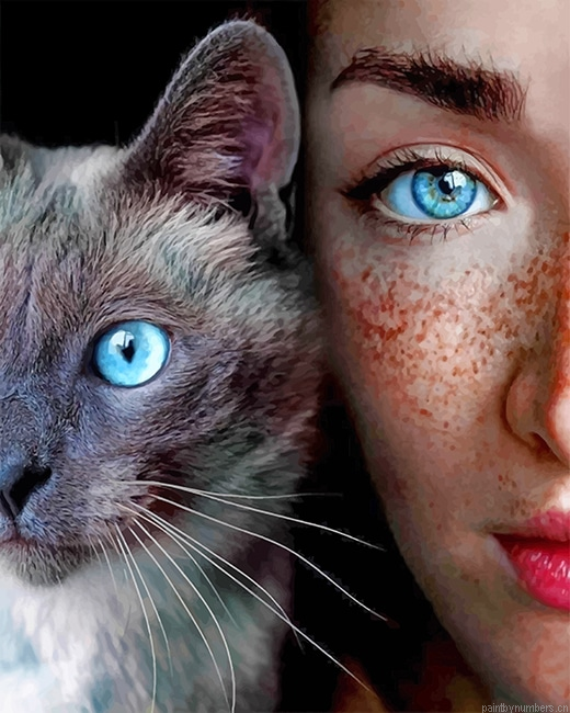Eyes Girl And Cat Painting By Numberss.png