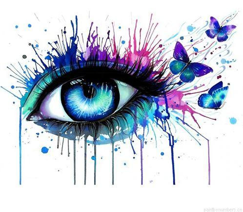 Eyes Tear Butterflies Painting By Numbers.png