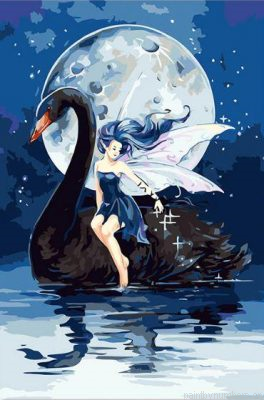 Fairy And Black Swan Painting By Numbers.png