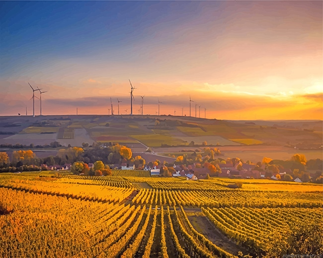 Farm Sunrise Landscapes Painting By Numberss.png