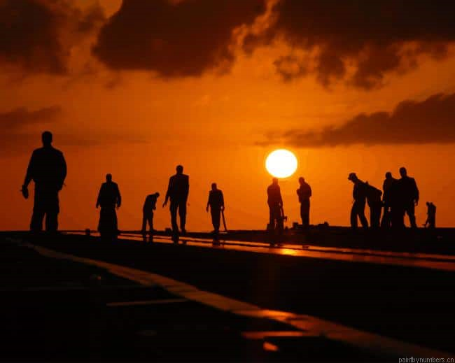 Farm Workers Sunset Silhouette Painting By Numberss.png