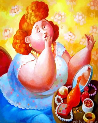 Fat Lady Doing Make Up Painting By Numbers.png