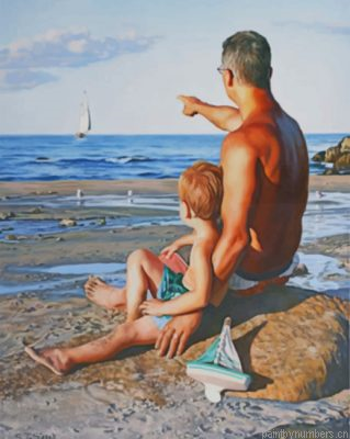 Father And Son Enjoying The Summer Painting By Numbers.png
