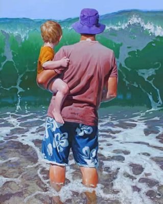 Father And Son On The Beach Painting By Numbers.png