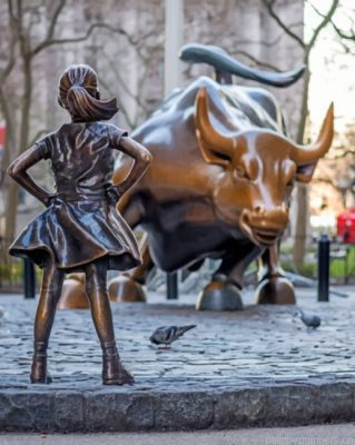 Fearless Girl Bull Sculpture Painting By Numberss.png