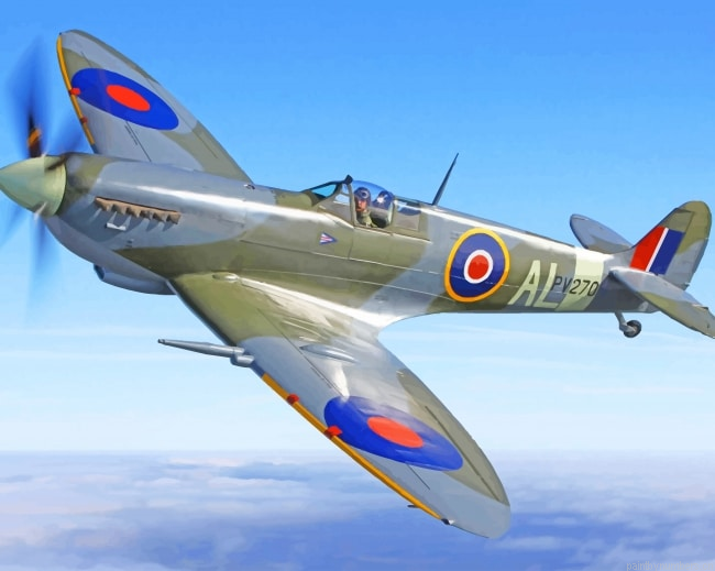 Fighter Spitfire Military Painting By Numberss.png
