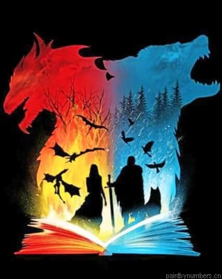 Fire And Ice Silhouette Painting By Numbers.png