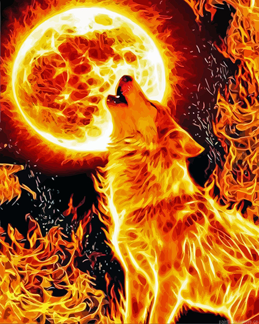 Fire Wolf Painting By Numbers.png