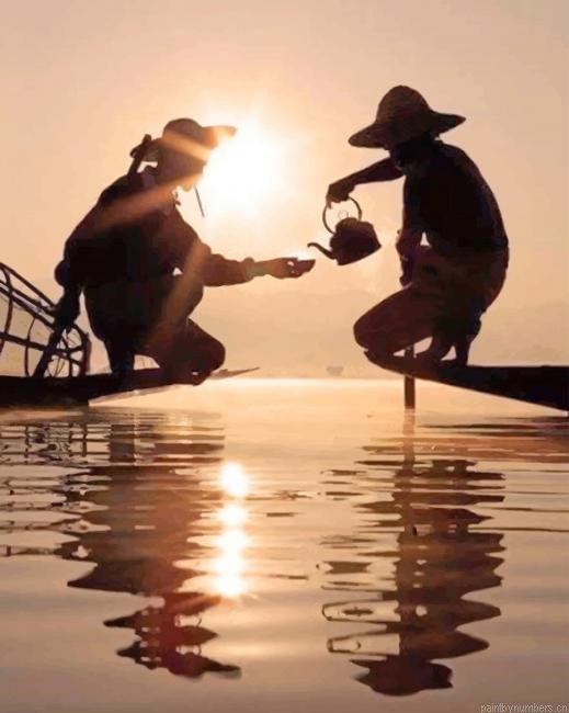 Fishermen Silhouette Painting By Numberss.png