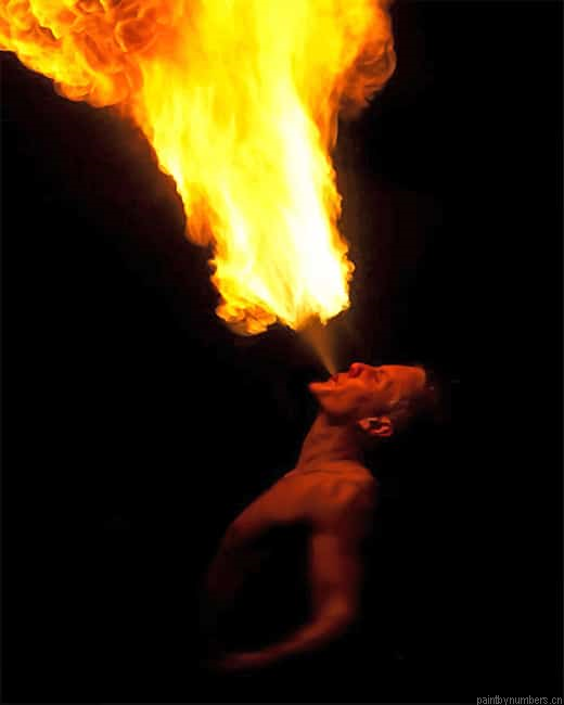 Flame Fire Man Painting By Numberss.png