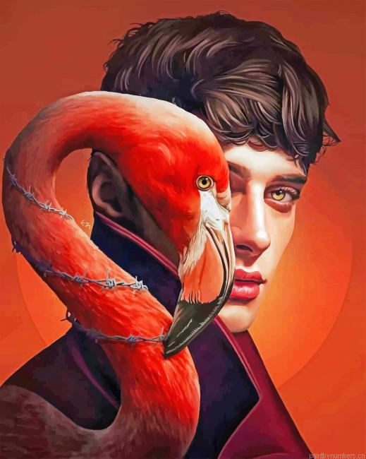 Flamingo Man Art New Painting By Numberss.png