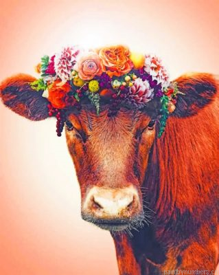 Floral Crown On Cow Painting By Numbers.png