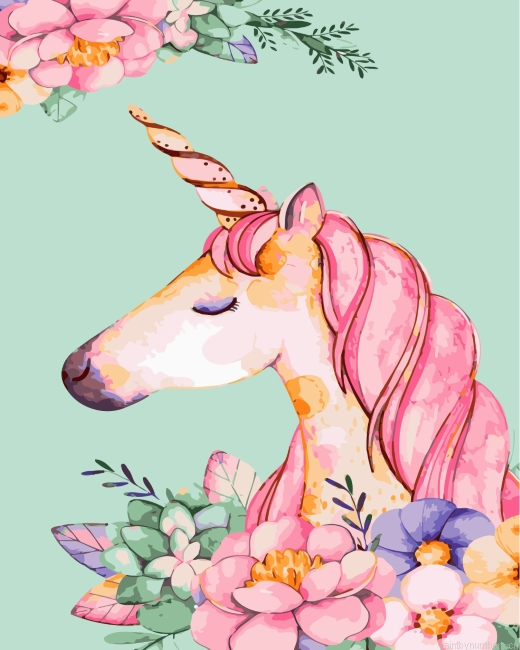 Floral Unicorn Painting By Numbers.png