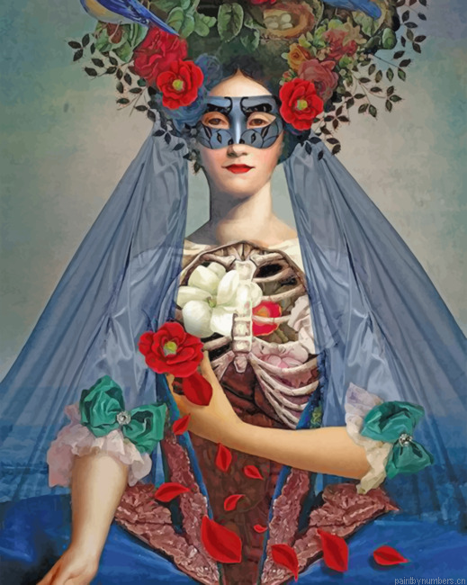 Floral Weird Woman Painting By Numbers.png