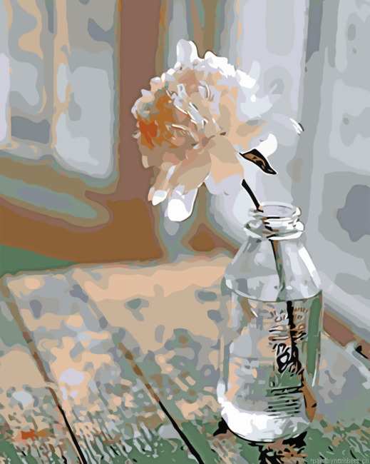 Flower In A Glass Bottle Painting By Numbers.png