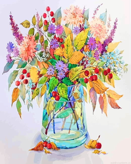 Flowering Plants Vase Painting By Numbers.png